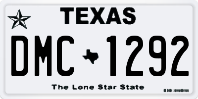 TX license plate DMC1292