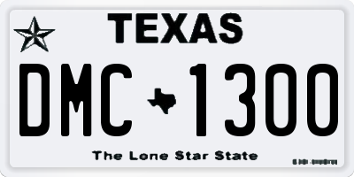 TX license plate DMC1300