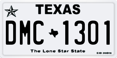 TX license plate DMC1301