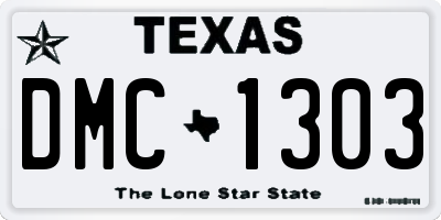 TX license plate DMC1303