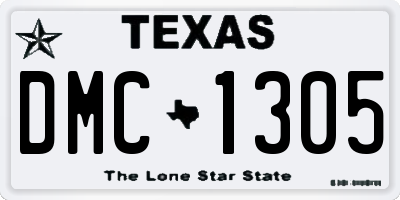TX license plate DMC1305