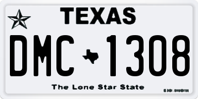 TX license plate DMC1308
