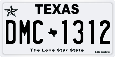 TX license plate DMC1312