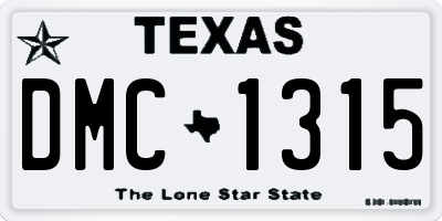 TX license plate DMC1315