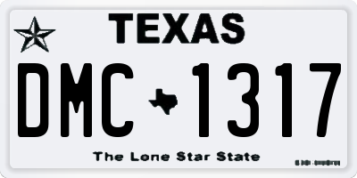 TX license plate DMC1317