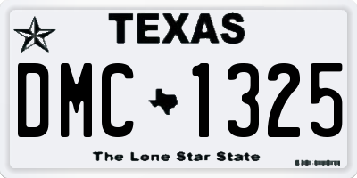 TX license plate DMC1325