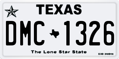 TX license plate DMC1326