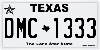 TX license plate DMC1333