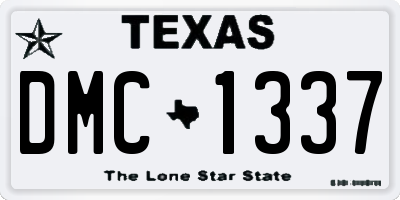 TX license plate DMC1337