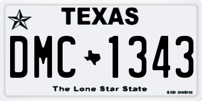 TX license plate DMC1343