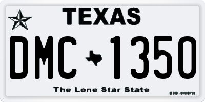 TX license plate DMC1350