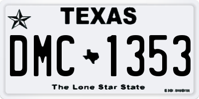 TX license plate DMC1353