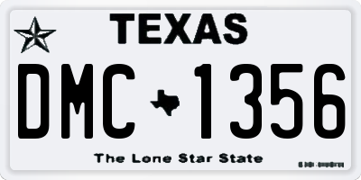 TX license plate DMC1356