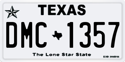 TX license plate DMC1357