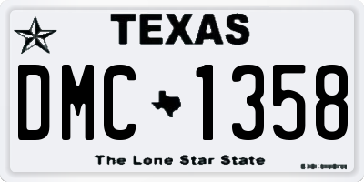 TX license plate DMC1358