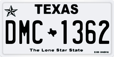 TX license plate DMC1362