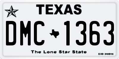TX license plate DMC1363