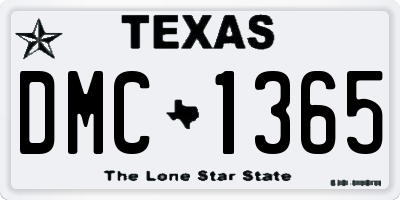 TX license plate DMC1365