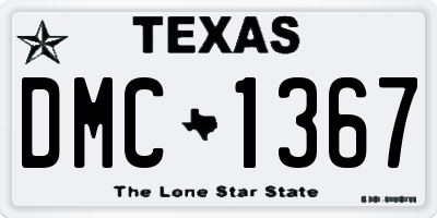 TX license plate DMC1367