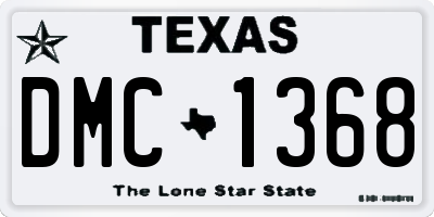TX license plate DMC1368