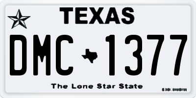 TX license plate DMC1377