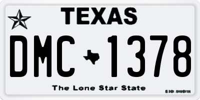 TX license plate DMC1378