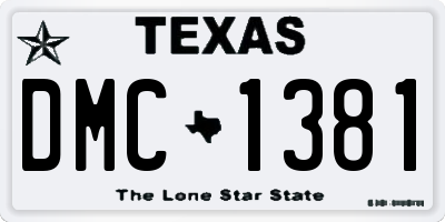 TX license plate DMC1381