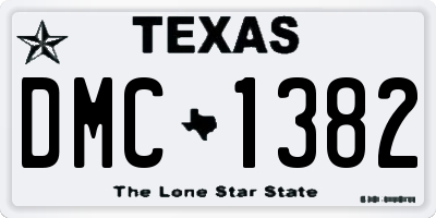 TX license plate DMC1382