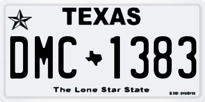 TX license plate DMC1383