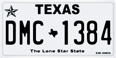 TX license plate DMC1384