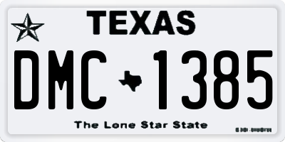 TX license plate DMC1385