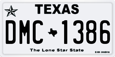 TX license plate DMC1386