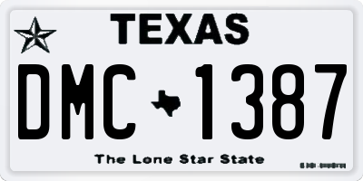 TX license plate DMC1387