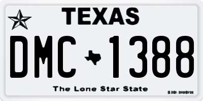 TX license plate DMC1388