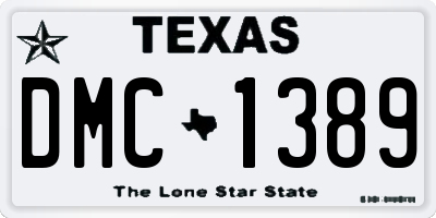 TX license plate DMC1389