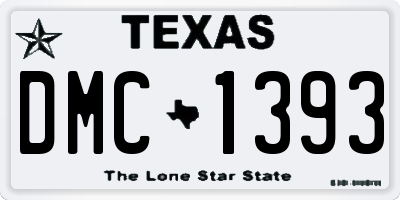 TX license plate DMC1393