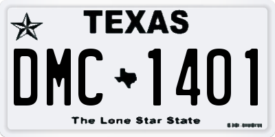 TX license plate DMC1401