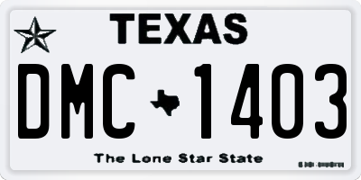 TX license plate DMC1403