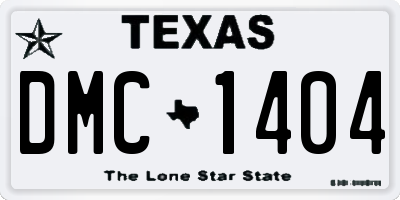 TX license plate DMC1404