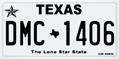 TX license plate DMC1406