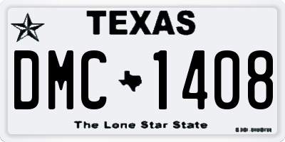 TX license plate DMC1408