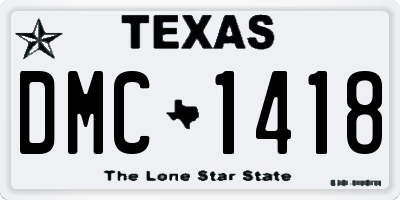 TX license plate DMC1418