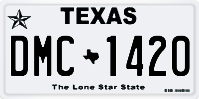 TX license plate DMC1420