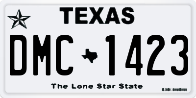 TX license plate DMC1423