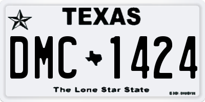 TX license plate DMC1424