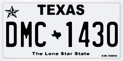 TX license plate DMC1430