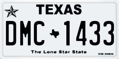 TX license plate DMC1433