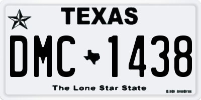 TX license plate DMC1438