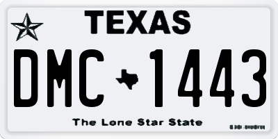 TX license plate DMC1443