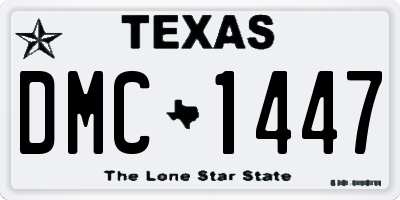 TX license plate DMC1447